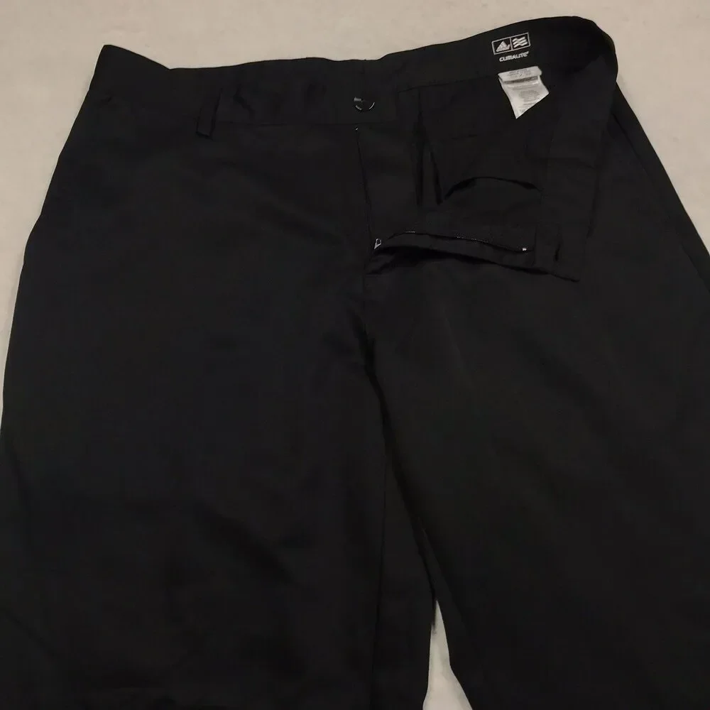ADIDAS Golf Pants Men 32x32 Black Climalite Poly Performance Straight Leg Chino